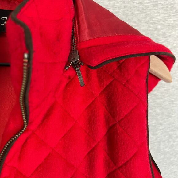 Baby Alpaca Vest Womens Large Red Wool Blend Detachable Hood Quilted Cabincore - Picture 5 of 13